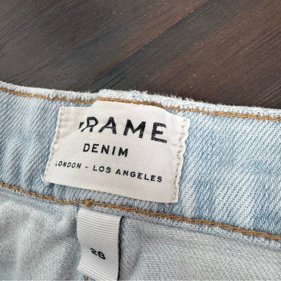 FRAME le cutoff Denim Blue Jean Shorts Distressed Frayed Hem 28 - Picture 4 of 8